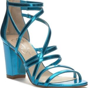 Jessica Simpson Metallic Blue Strappy Heels